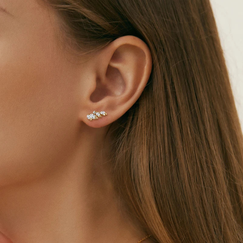 2024 Trendy Leaf-Shaped Stud Earrings Marqusie Cut Moissanite Piercing Earrings 100% 925 Silver for Women GRA Certified Jewelry