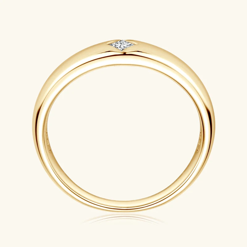 18k Gold Plated Wedding Ring 925 Silver D Color Princess Cut Square Moissanite Promise Bands for Women Certificate GRA