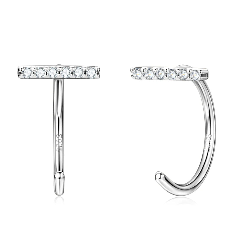 2025 Trendy 1mm Moissanite Stud Earrings 925 Sterling Silver for Women Simple Piercing Ear Earrings Cuff Fine Jewelry Gift