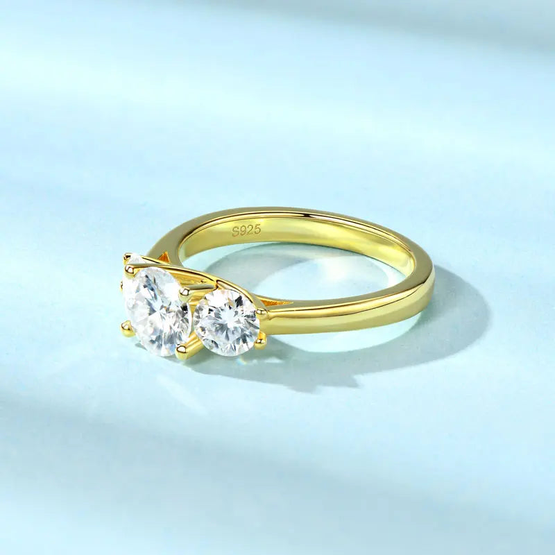 3 Stones D Moissanite Ring Real 925 Sliver Promise Rings for Women Engagement Wedding Jewelry 6.5mm 5mm Lab Diamond Bands
