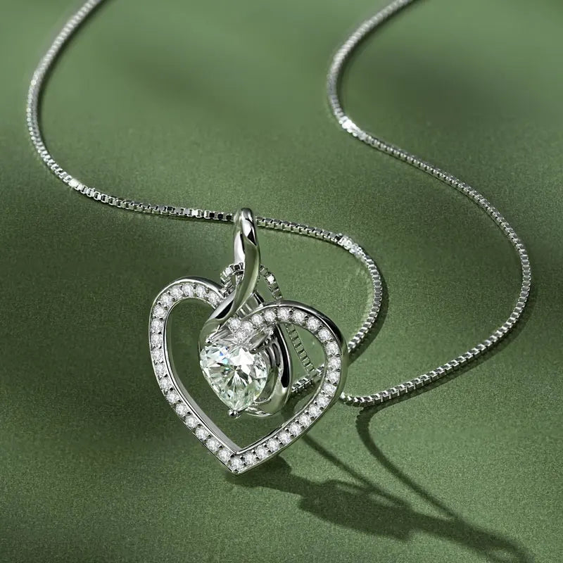 1CT 2CT 3CT Heart Cut Moissanite Pendant Necklace 925 Silver Adjustable Chain for Women GRA Certified Jewelry 2025 Gifts