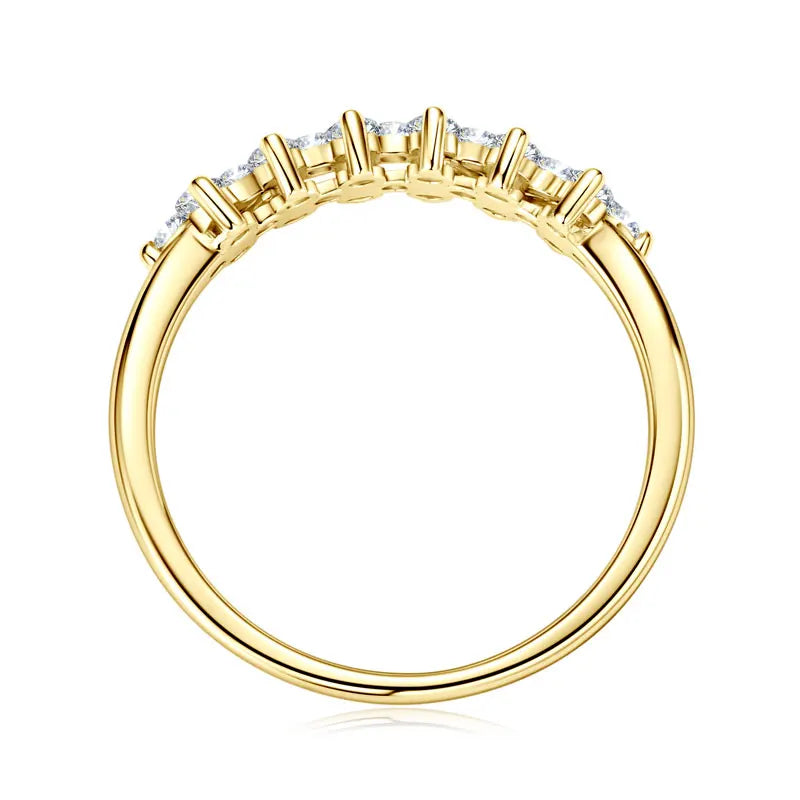 Fashion 2mm D All Moissanite Rings for Women 925 Silver Flower Eternity Ring Bands Daily Wear Finger Jewelry Gifts 2025