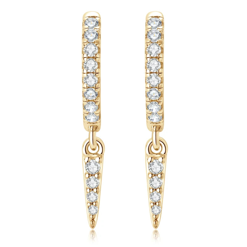 Personalized Triangular Moissanite Drop Earrings 100% Silver 925 Hoop Huggie Earring For Women Gift Jewelry with GRA Certificate