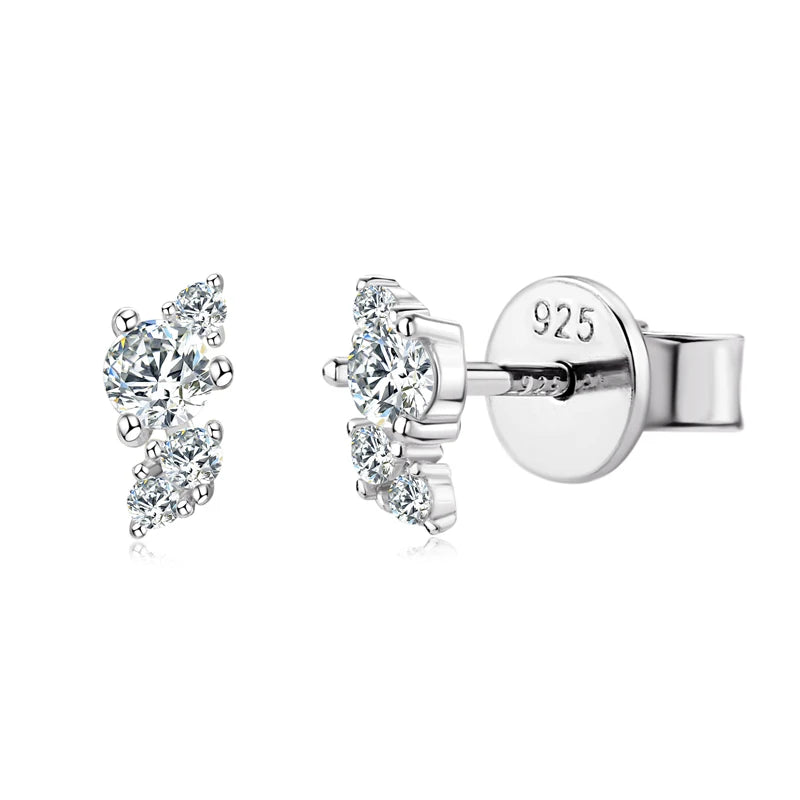 Cute Leaf-shape Moissanite Earrings 925 Sterling Silver Mini Studs Piercing Ear Earrings for Women Jewelry GRA Certificate