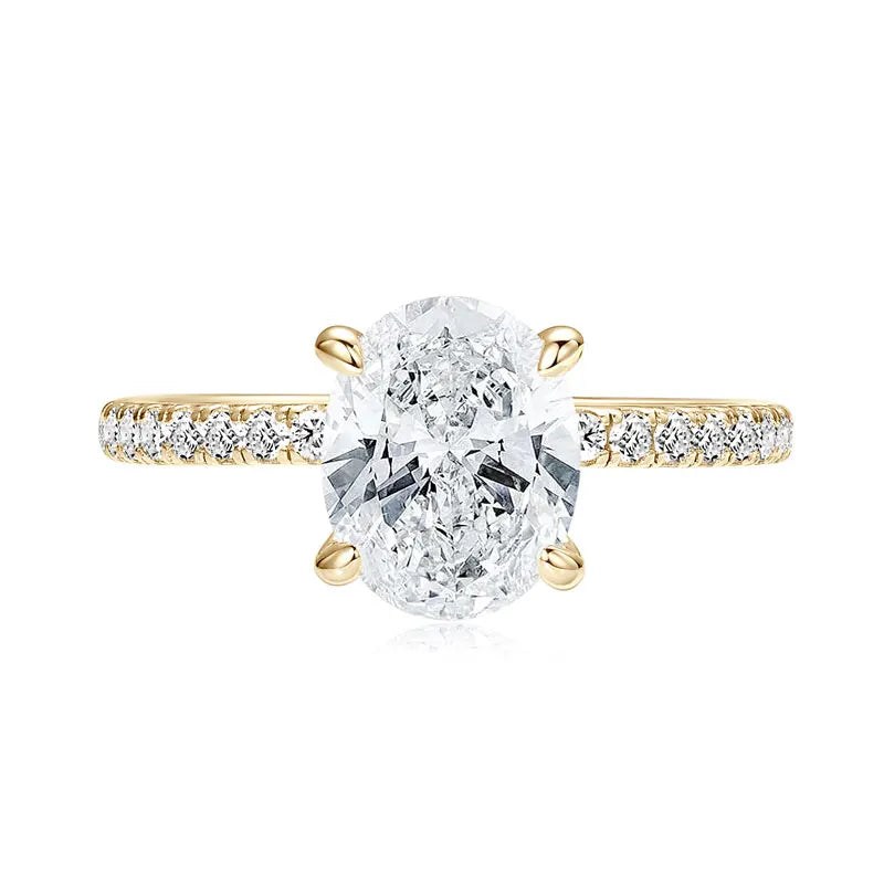 3.0CT D Oval Cut Moissanite Engagement Wedding Ring for Women 925 Sterling Sliver Promise Bands Vintage Finger Jewelry With GRA