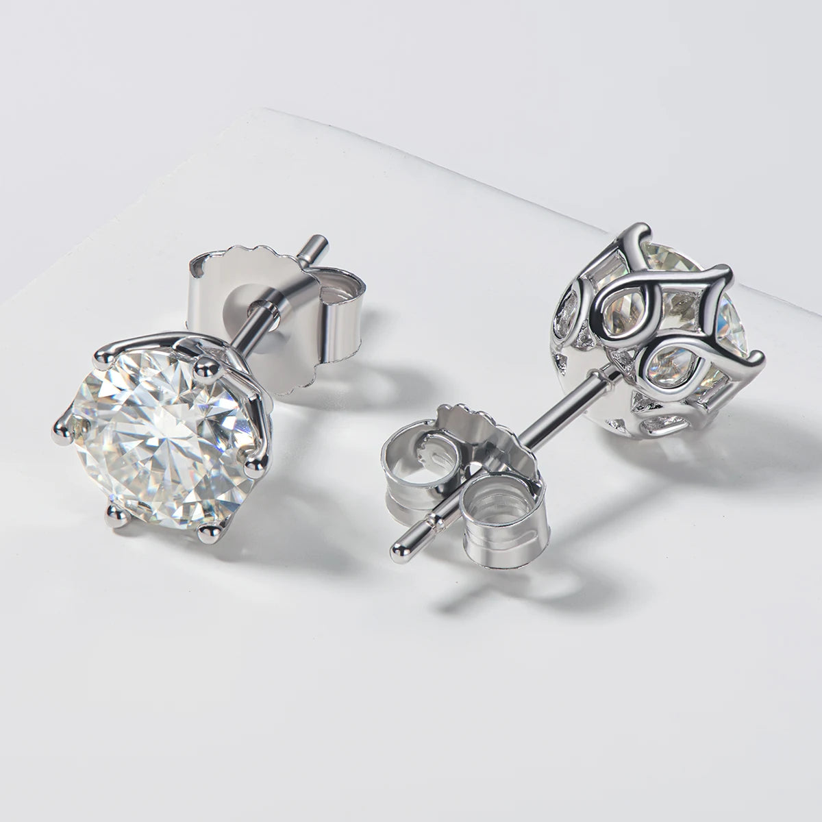 3mm-6.5mm 1ct D Color Moissanite Stud Earrings 925 Silver Piercing Ear Push Back Women Men Fine Jewelry & Certificate GRA