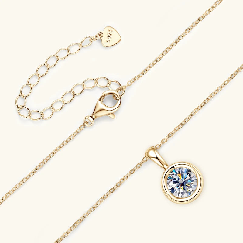 8MM 2.0CT D Color Round Moissanite Bubble Pendant Necklace Solid Silver 925 Sterling GRA Certified Jewelry for Woman Gifts