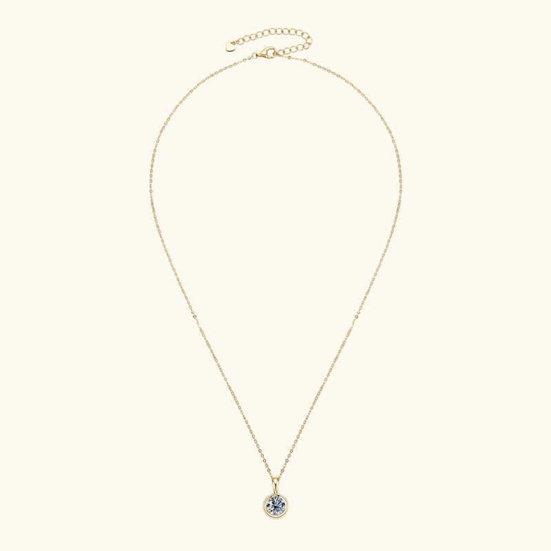 8MM 2.0CT D Color Round Moissanite Bubble Pendant Necklace Solid Silver 925 Sterling GRA Certified Jewelry for Woman Gifts
