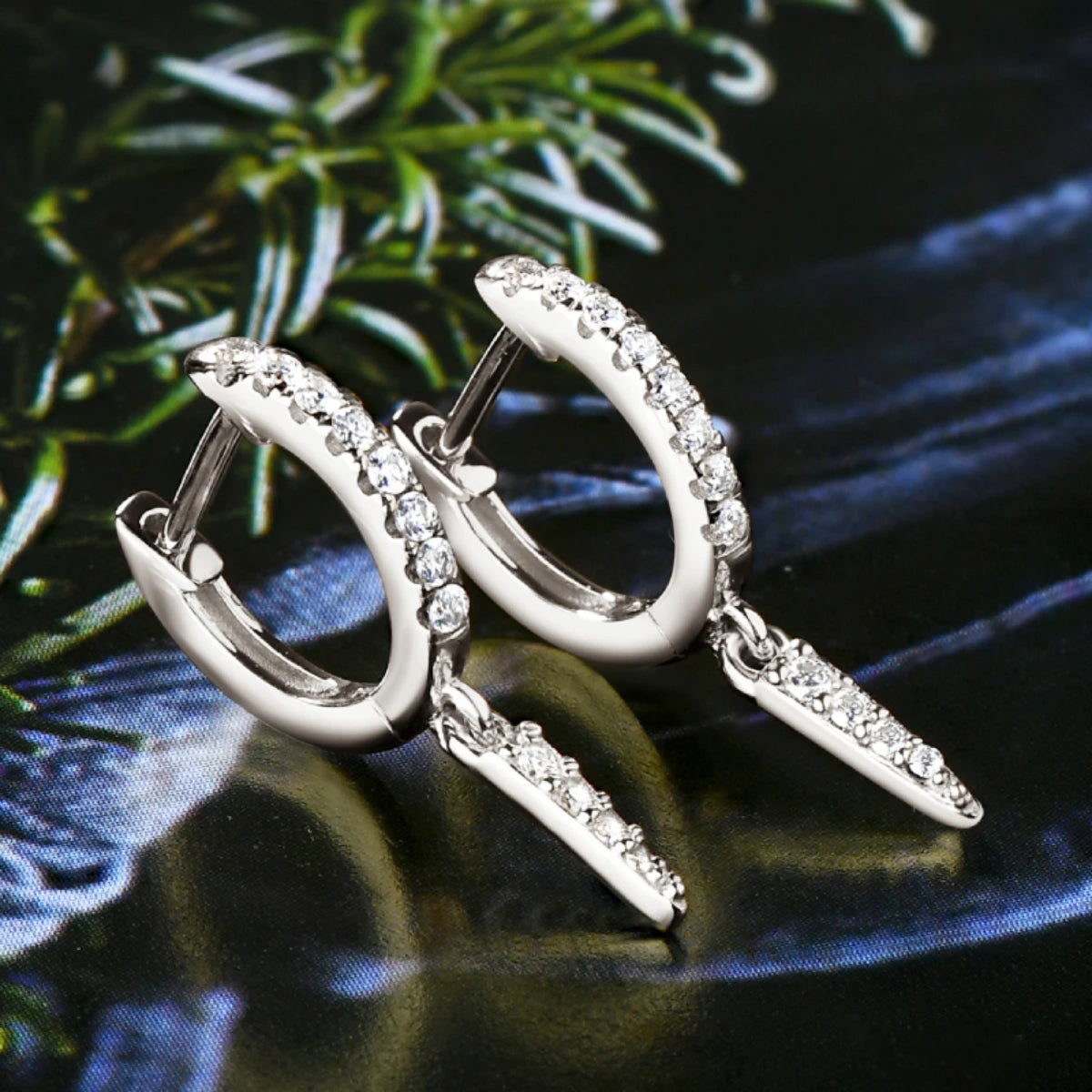 Personalized Triangular Moissanite Drop Earrings 100% Silver 925 Hoop Huggie Earring For Women Gift Jewelry with GRA Certificate