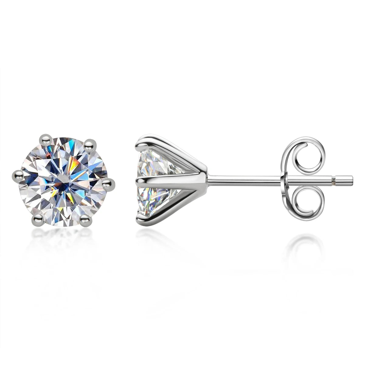 Original 1CT 2CT 3CT D Color Moissanite Earrings for Men Women Real Silver 925 Piercing Stud Earrings Jewelry GRA Certificate