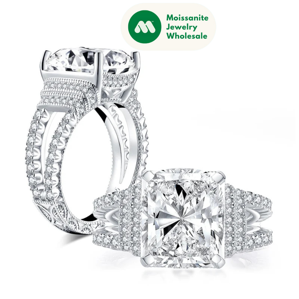 Luxury 6 Carat Cushion Cut Diamond Engagement Ring 925 Sterling Silver Wedding Band Jewelry for Women Rings AAAAA Cubic Zircon