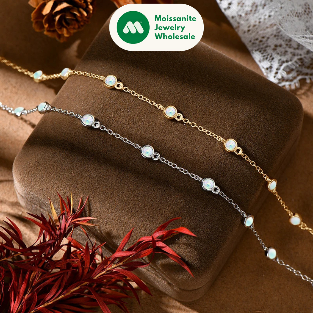 3mm Bezel Opal Bracelet 2024 Trendy 925 Silver Adjustable Chain Full of Stars Bracelet for Women Girl Gift Christmas Jewel