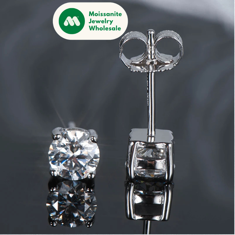 Sparkle Real Moissanite Black Stud Earrings Diamond 925 Silver Gold Ear Piercing Jewelry for Women Men Gifts 3mm/4mm/5mm