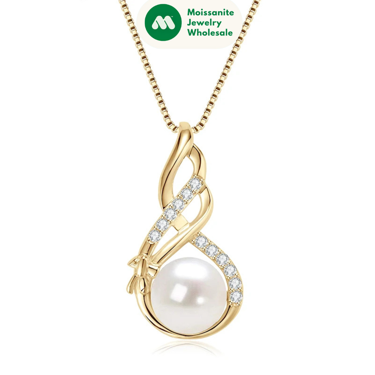 10mm Freshwater Pearl Pendant Infinity Necklace 100% 925 Silver Adjustable Chain Fashion Fine Jewel for Women Gift 45+5cm
