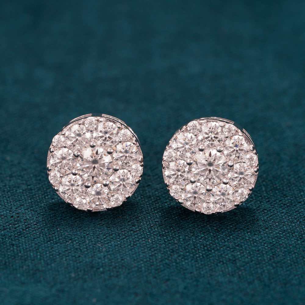 Moissanite Cluster Earrings - Jewelry Wholesale Collection