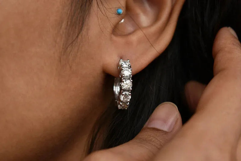 Moissanite Hoop Earrings - Jewelry Wholesale Collection