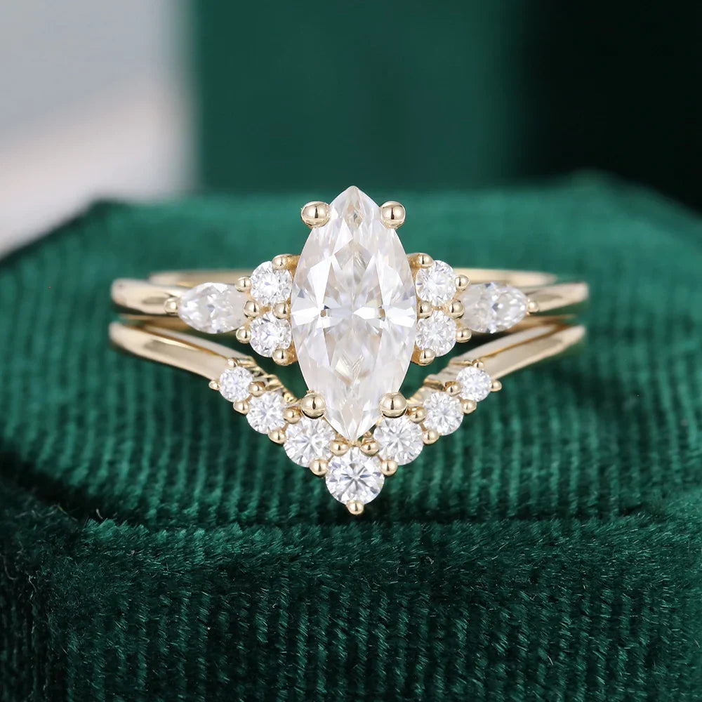 Moissanite Marquise Cut Rings - Jewelry Wholesale Collection