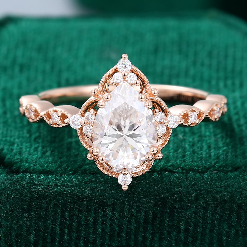 Moissanite Pear Cut Rings - Jewelry Wholesale Collection