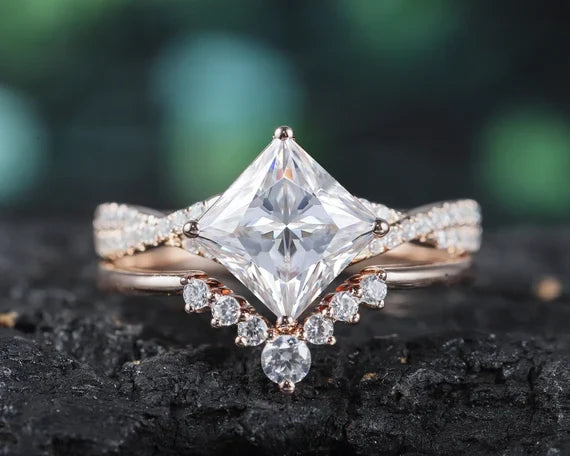 Moissanite Princess Cut Rings - Jewelry Wholesale Collection