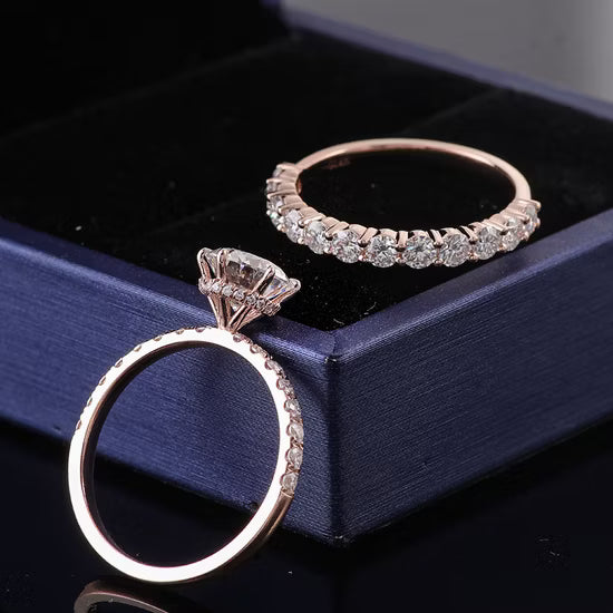 Moissanite Rose Gold Wedding Sets - Jewelry Wholesale Collection