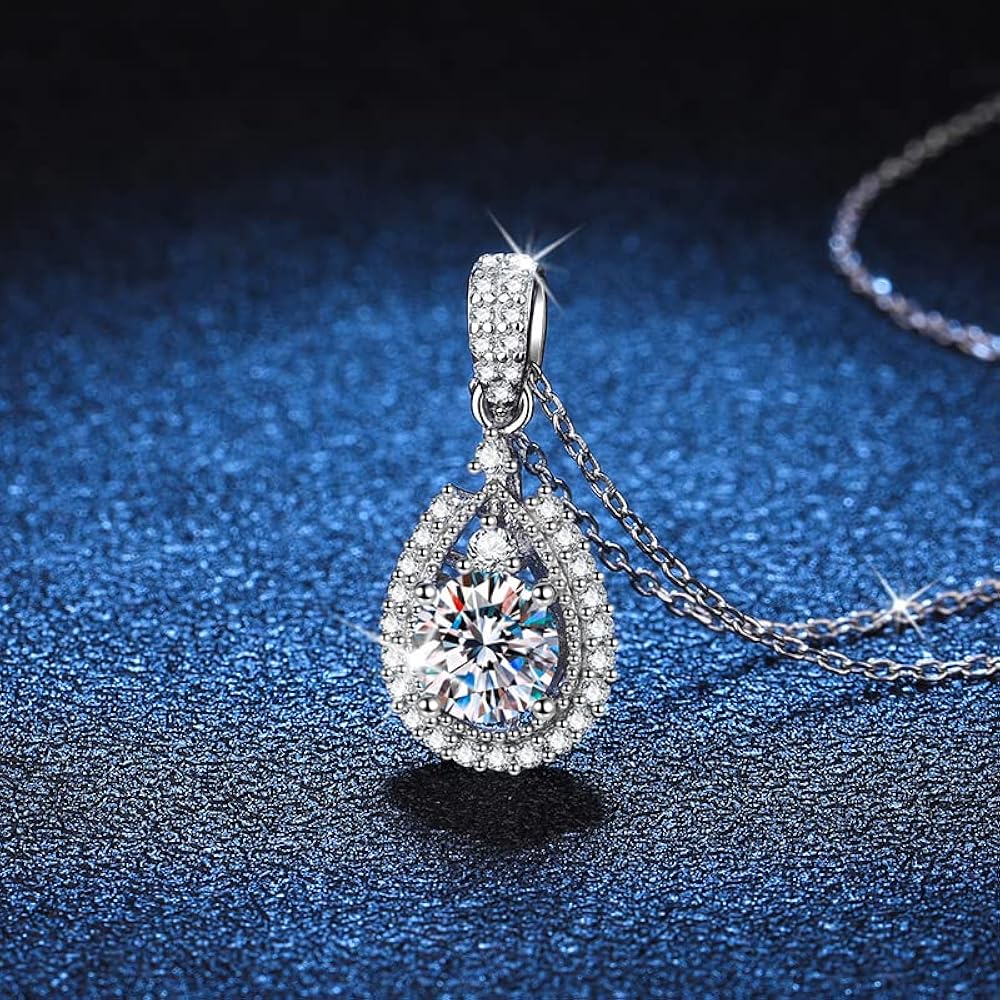 Moissanite Teardrop / Drop Necklaces - Jewelry Wholesale Collection