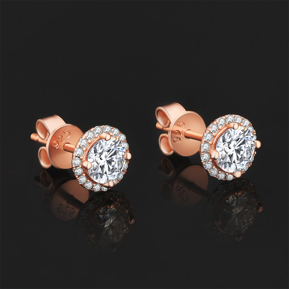 Rose Gold Moissanite Earrings - Jewelry Wholesale Collection