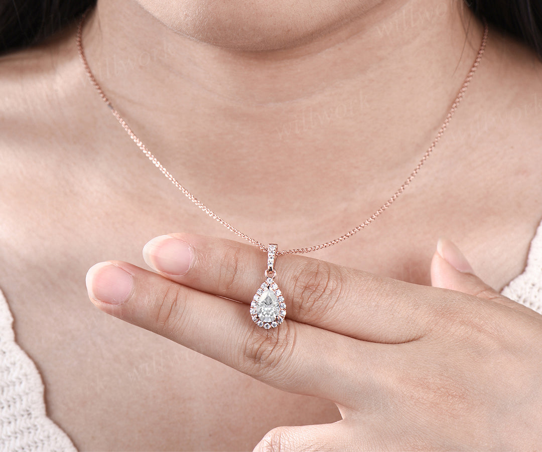 Rose Gold Moissanite Necklaces - Jewelry Wholesale Collection