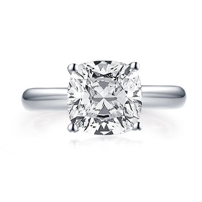925 Sterling Silver 3.0ct Cushion Cut Solitaire Engagement Ring Simulated Diamond Silver Wedding Rings Jewelry For Women