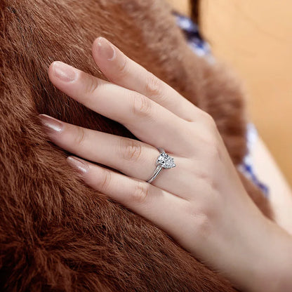 925 Silver Solitiare Ring 2ct Pear cut Women Engagement Jewelry Synthetic diamond Wedding Finger Rings Fine Jewelry Gifts