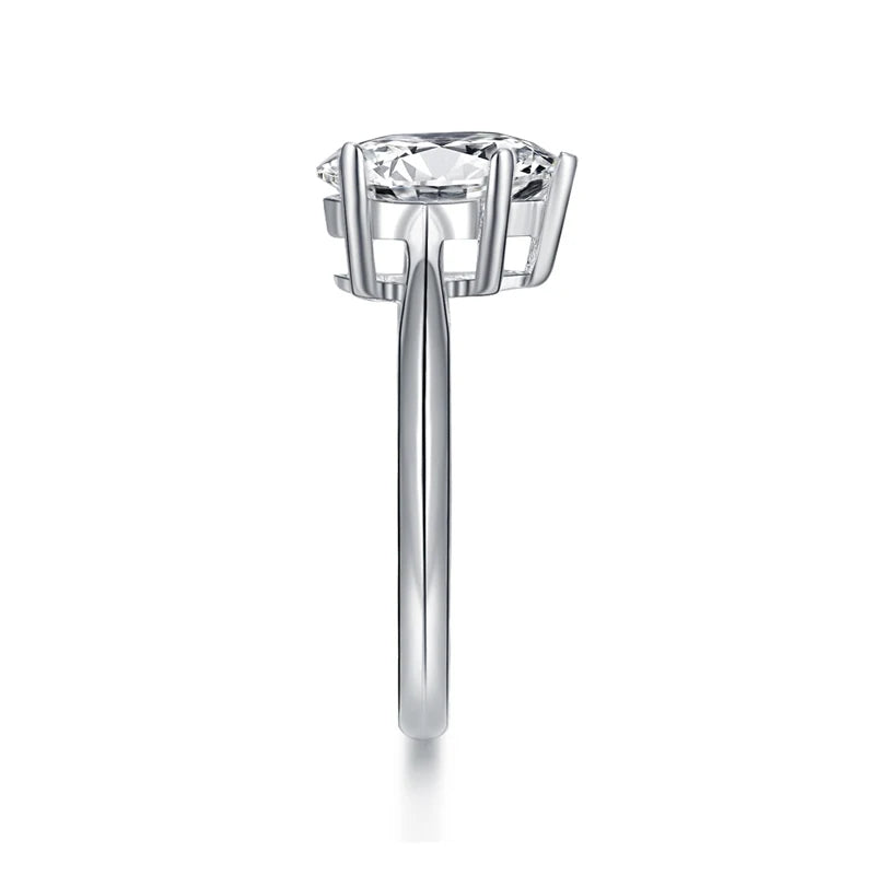 925 Silver Solitiare Ring 2ct Pear cut Women Engagement Jewelry Synthetic diamond Wedding Finger Rings Fine Jewelry Gifts