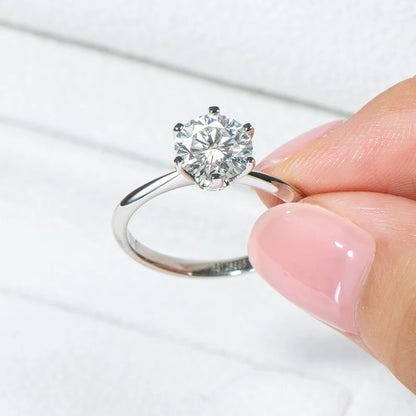 2CT 3CT Moissanite Ring 1CT 0.5CT Wedding Engagement Ring 925 Sterling Silver for Women Solitaire Diamond Finger Jewelry