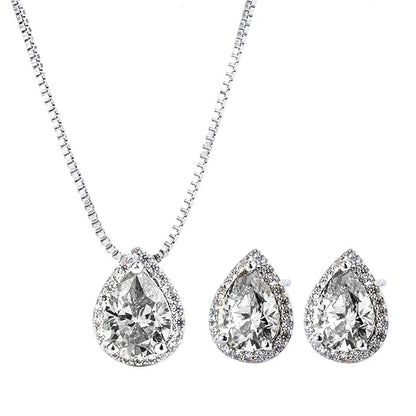 Sterling Silver Pear Cut 6x9mm Created SONA Diamond Fine Classic Stud Earrings For Women Jewelry Gifts