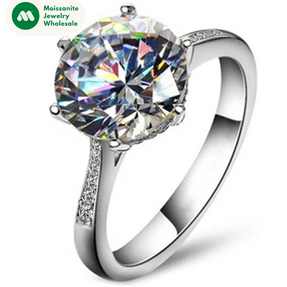 Luxury 3.5 Carat Engagement Solitaire Ring Women Genuine 925 Sterling Silver NSCD Big Diamond Jewelry Wedding Finger Rings