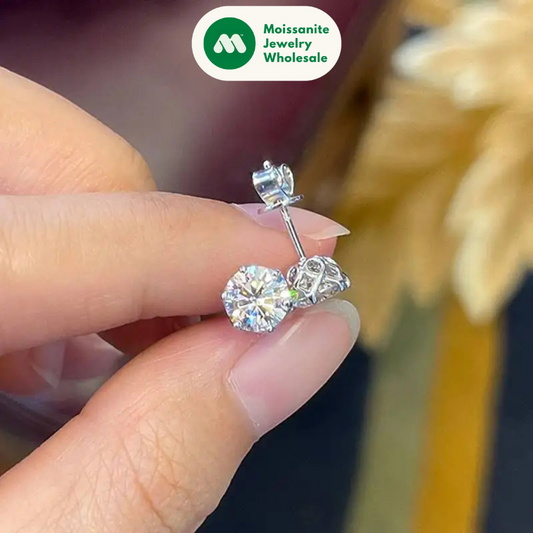 3mm-6.5mm 1ct D Color Moissanite Stud Earrings 925 Silver Piercing Ear Push Back Women Men Fine Jewelry & Certificate GRA