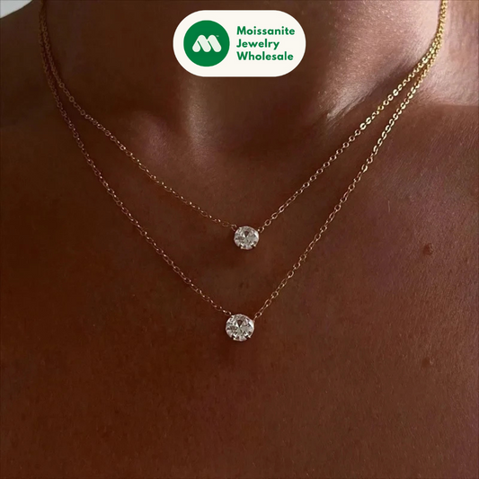 Original 3CT 1CT 2CT Moissanite Necklace Real 925 Silver Chain 6.5-9mm Solitaire Pendant Necklaces For Women Jewelry Gifts