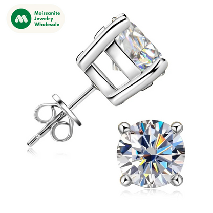 Real 4mm/5mm/6.5mm/8mm D Color Moissanite Stud Earrings for Women Men Solid 925 Sterling Silver 2023 Trend Fine Jewelry With GRA