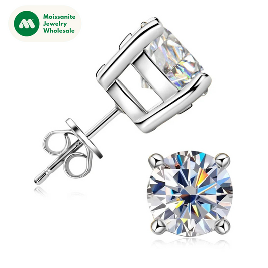 Real 4mm/5mm/6.5mm/8mm D Color Moissanite Stud Earrings for Women Men Solid 925 Sterling Silver 2023 Trend Fine Jewelry With GRA
