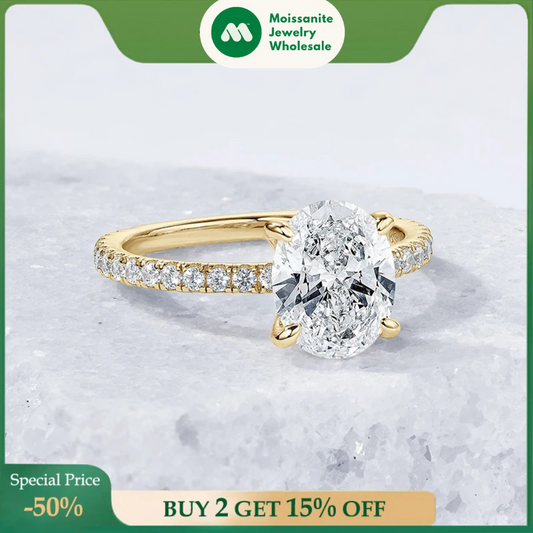 3.0CT D Oval Cut Moissanite Engagement Wedding Ring for Women 925 Sterling Sliver Promise Bands Vintage Finger Jewelry With GRA