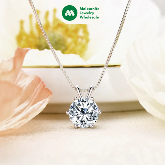 Classic 2.0CT 3.0CT Moissanite Pendant Necklace for Women Sparking Diamond Necklaces 925 Silver Jewelry Engagement Gifts