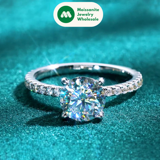 Solitaire 2ct Moissanite Diamond Ring 925 Sterling Sliver Sparking Wedding Promise Finger Rings for Women GRA Certificate