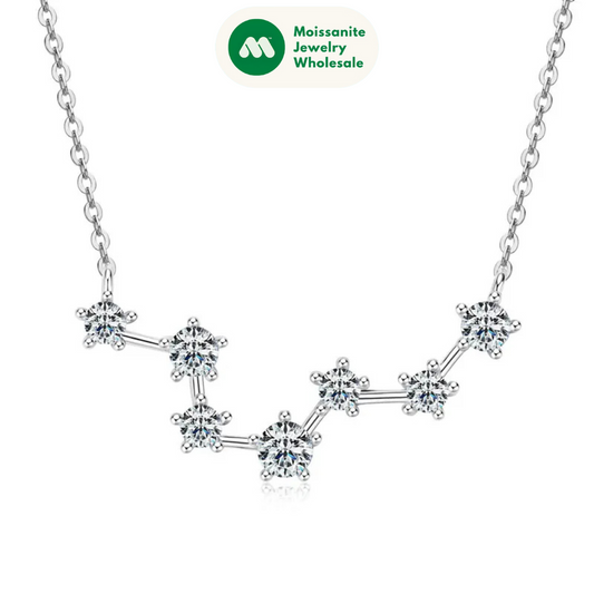 The Big Dipper Necklace Star D Moissasnite Pendant for Women Real S925 Silver Adjustable Chain Wedding Charm Jewelry Gift