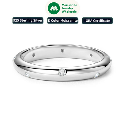 925 Sterling Silver Ring 18k Gold Plated D Color Round Moissanite Ring Promise Bands for Women Daily Jewelry Certificate