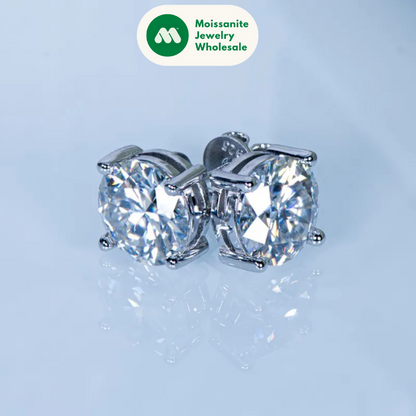 Sparking 3 Carat 6cctw Moissanite Stud Earrings for Women Men D Color Diamond 925 Sterling Silver Classic Wedding Jewelry