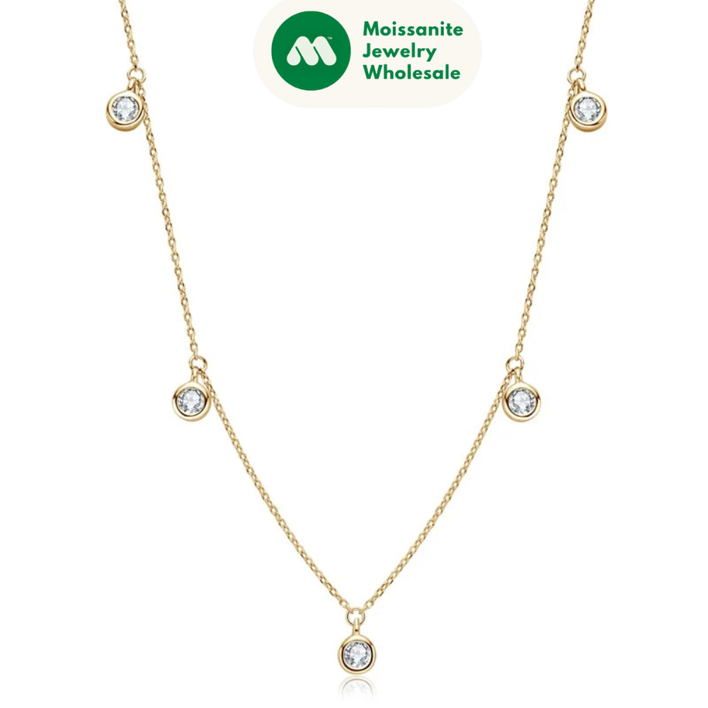 Luxury 2.5/4.0mm Moissanite Necklace for Women Original Silver 925 Gold Color Chain Choker Jewelry with GRA Certified 18''
