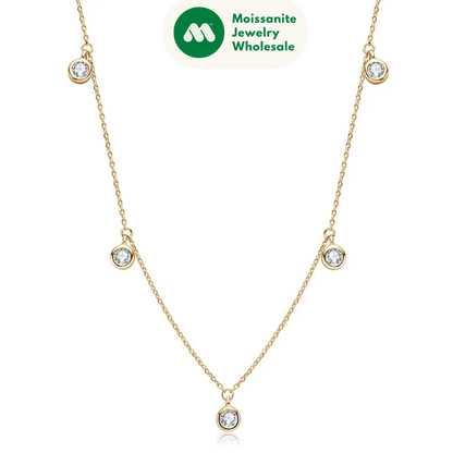 Luxury 2.5/4.0mm Moissanite Necklace for Women Original Silver 925 Gold Color Chain Choker Jewelry with GRA Certified 18''