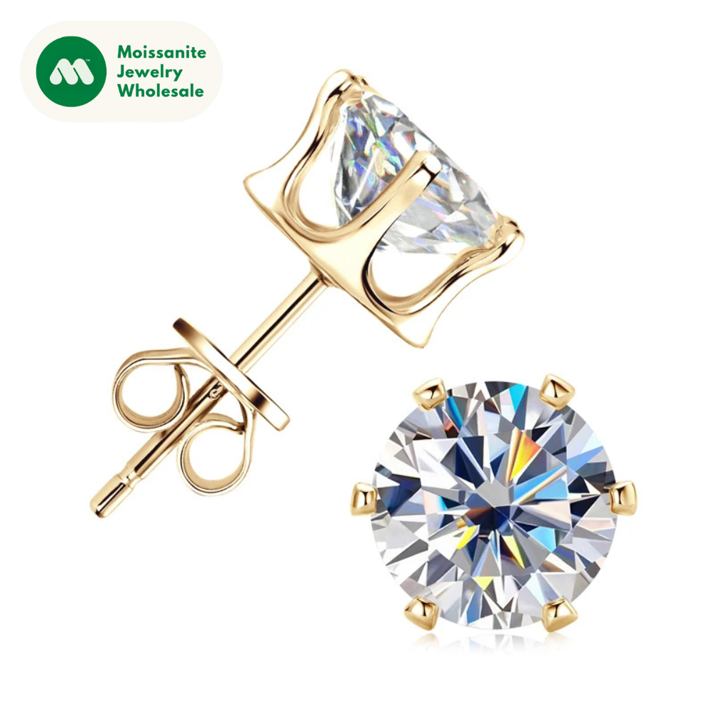 3mm-9mm D Round Moissanite Stud Earrings for Women Men Sparking Earrings 925 Silver Hypoallergenic GRA Certified Jewelry