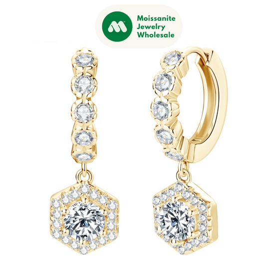2023 New Women's Hoop Earrings 5mm D0.5CT Moissanite Drop Earrings Silver 925 Real GRA Certificate Elegant Wedding Jewelry