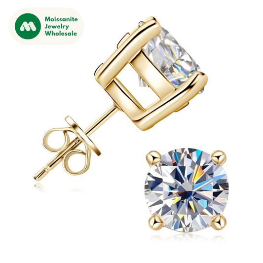 100% 925 Sterling Silver Moissanite Earrings Studs for Couple Women Men Certified 0.5CT 1CT 2CT D Color Moissanite Jewelry