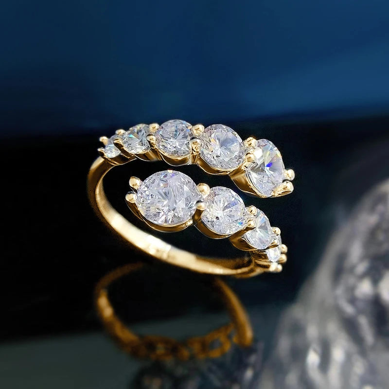 3.26cttw Moissanite Wedding Rings Woman Sparkling Diamond Band 10 Stone Engagement Ring 925 Silver Jewelry GRA Certificate