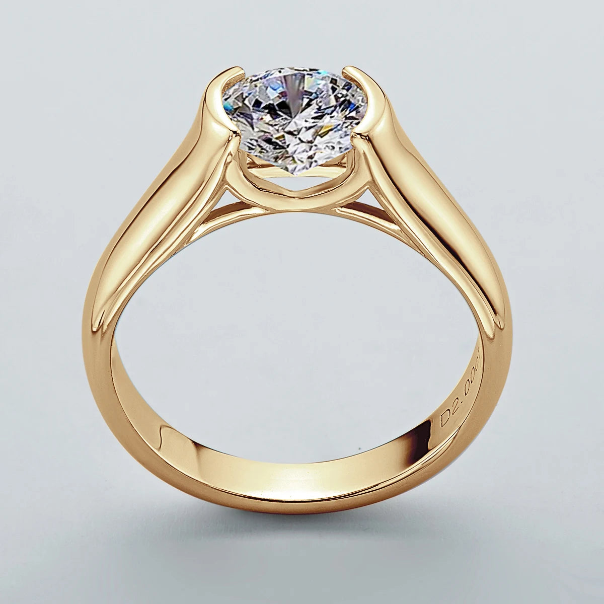 8MM D2.0CT Real VVS1 Moissanite Wedding Engagement Rings Band For Women 925 Silver Solitaire Diamond Jewelry Certificate